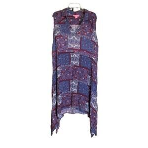 Woman Within Floral Sleeveless Dress 20W Boho festival CottageCore Lagenlook